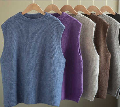 Temperament Loose Sleeveless Pullover Vest Literary Color Vest