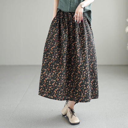 Cozy Loose A-linen Cotton Linen Skirt