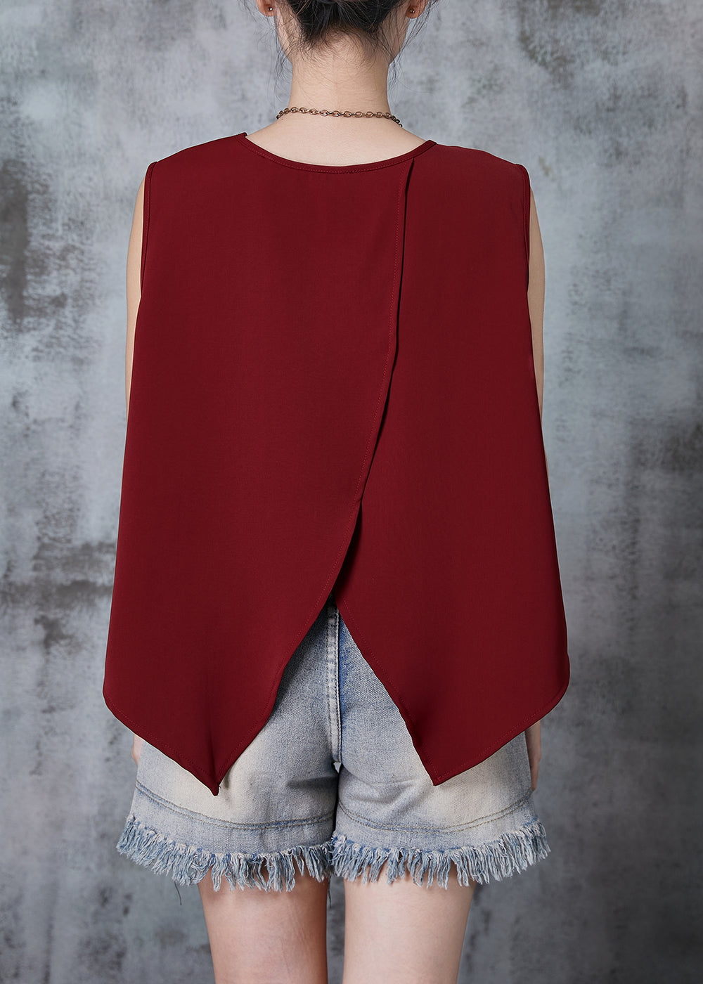 Mulberry Asymmetrical Cotton Beach Vest Sleeveless