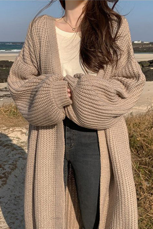 Loose Long Knitted Sweater Coat