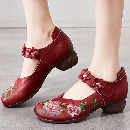 Embroidery Leather Shoes