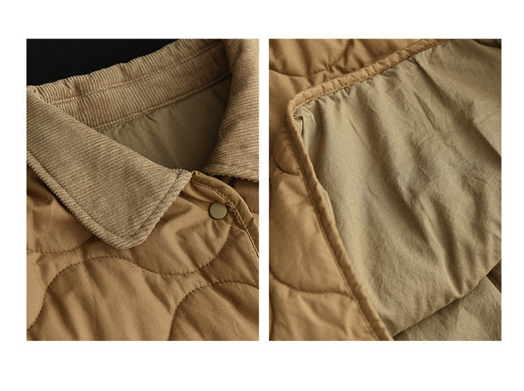 Retro Cotton Thickened Mid-length Quilted Jacket