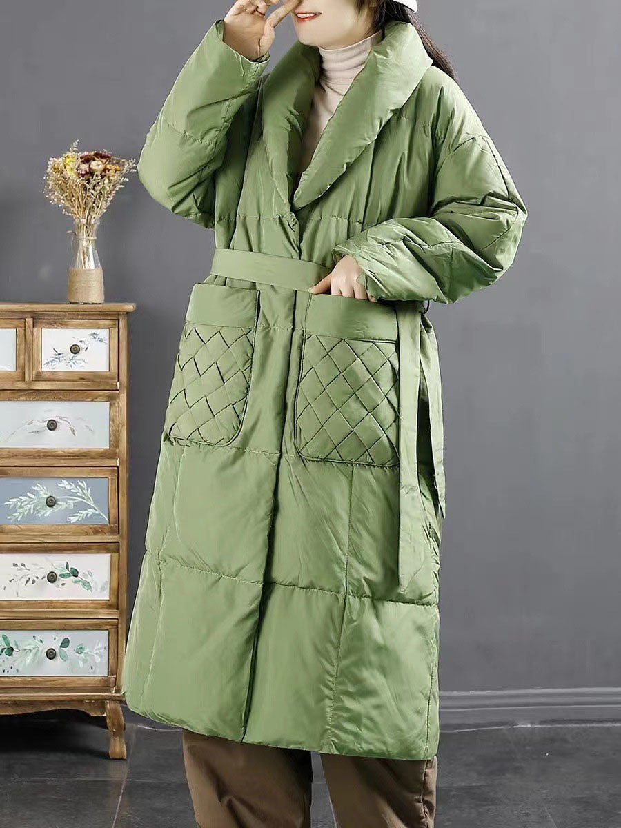 Winter Drawstring Pocket Down Coat