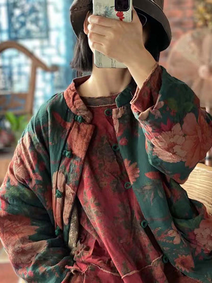 Winter Print Frog Cotton Coat