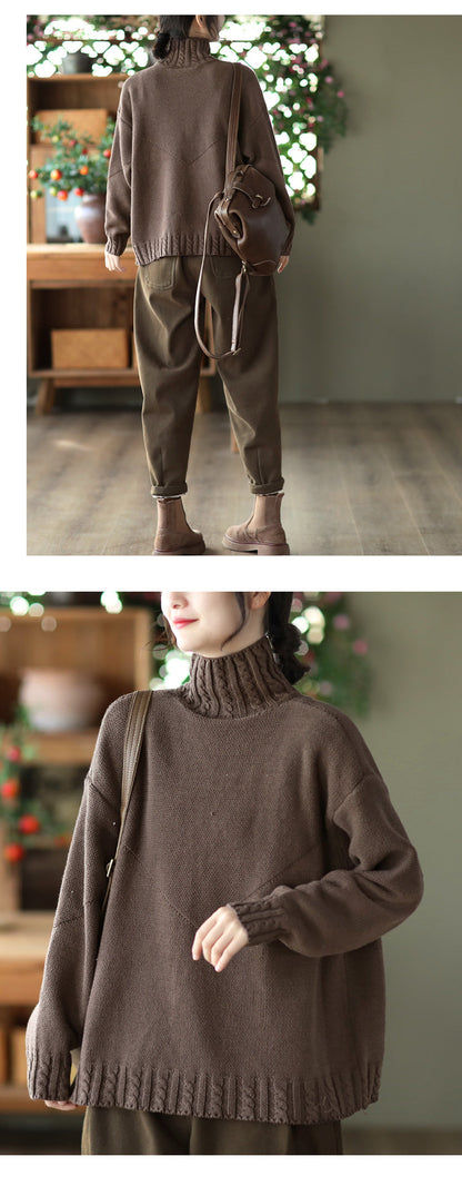 Retro Crochet Temperament Warm Sweater