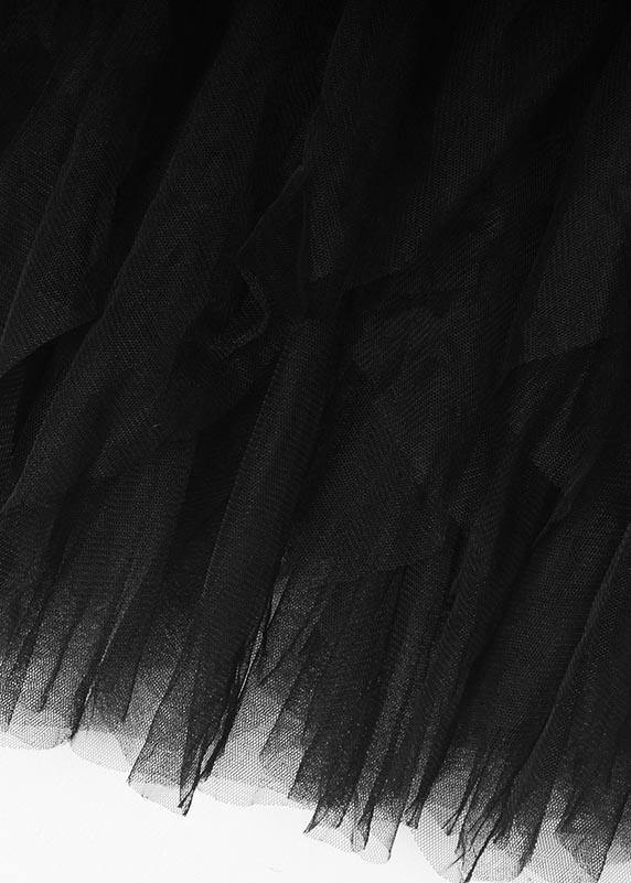 Organic Black Tulle Tiered Summer Skirts
