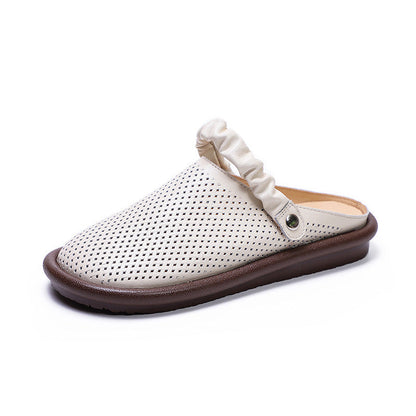 Summer Hollow Leather Sandals/slippers