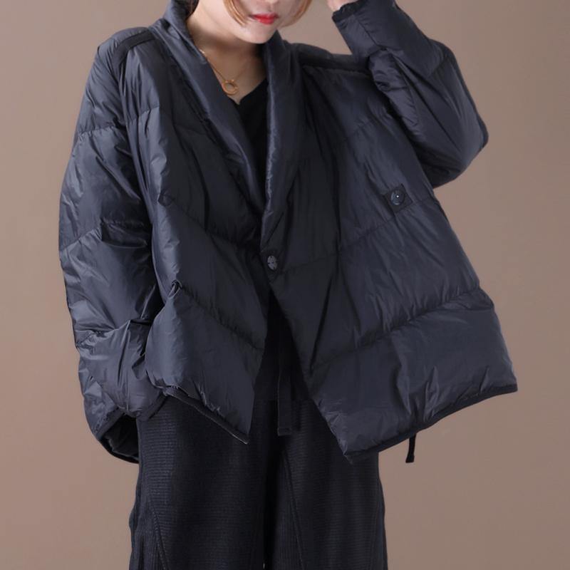 Oversize Down Jacket Winter Overcoat Black Stand Collar Thick Duck Down Coat