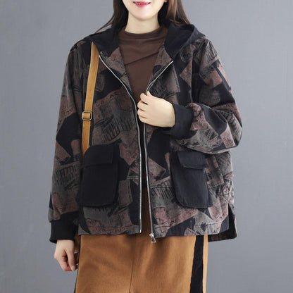 Winter Hooded Thick Warm Cotton Denim Coat