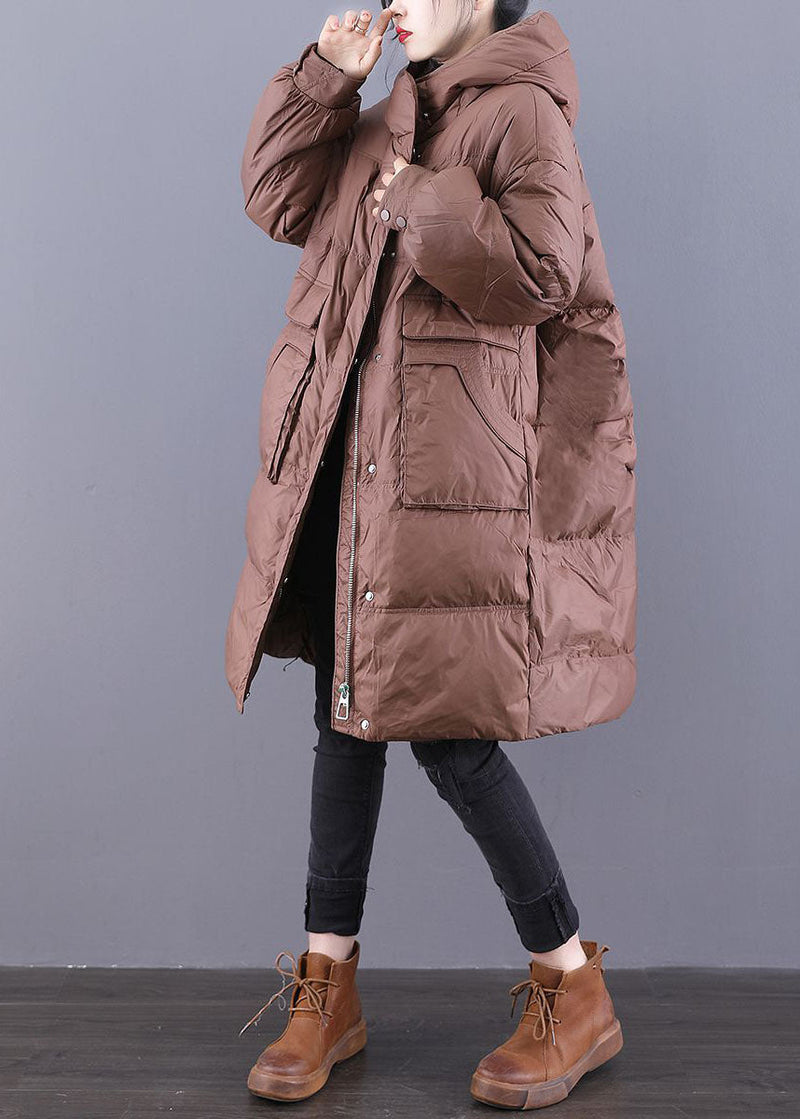 Italian Coffee Original Design Hooded Oversized Duck Down Puffers Jackets Winter