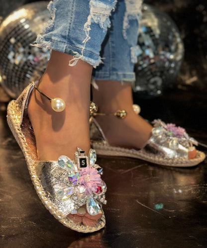Silver Zircon Splicing Best Sandals for Walking