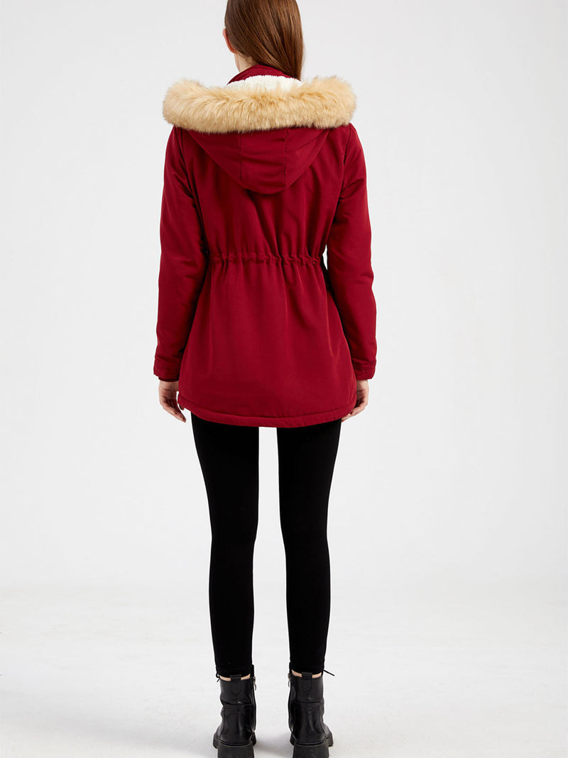 Coat Daily Lamb Wool Fall Winter Regular Midi Length Coat Color Oversized Coat
