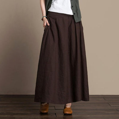 Cozy Linen New Loose Simple Skirt