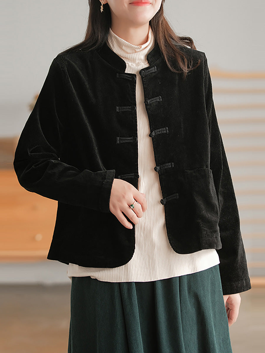 - Corduroy Breasted Pocket Coat