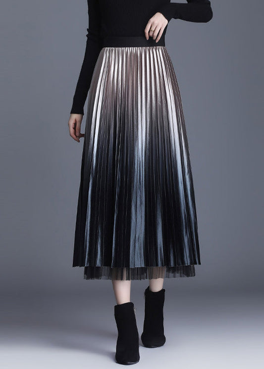 Champagne Tulle Patchwork a Line Fall Wear on Both Sides Skirts