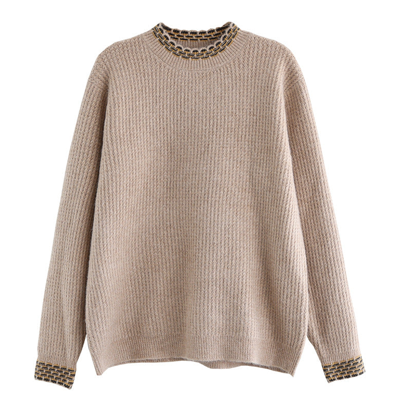 Winter Spliced Knitted Loose Sweater