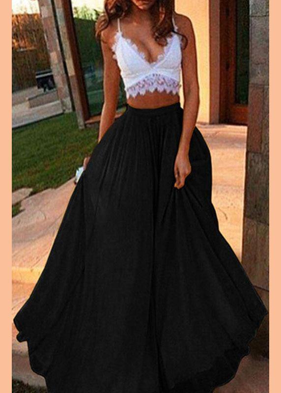 Chiffon Pure-color Full-skirted Holiday Beach Dress Fairy Skirt