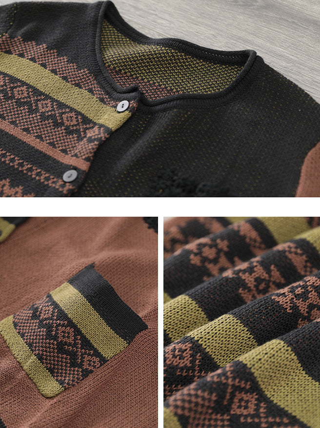 Autumn Patchwork Loose Sweaters