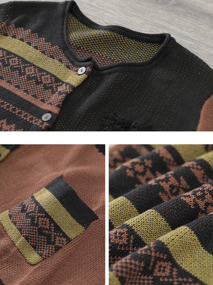 Autumn Patchwork Loose Sweaters