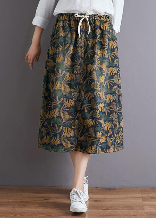 Modern Elastic Waist Pockets Cotton Skirt Tutorials Art Skirt Fall