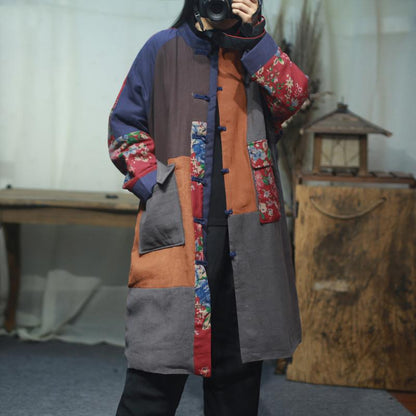 Chinese Style Patchwork Winter Coat