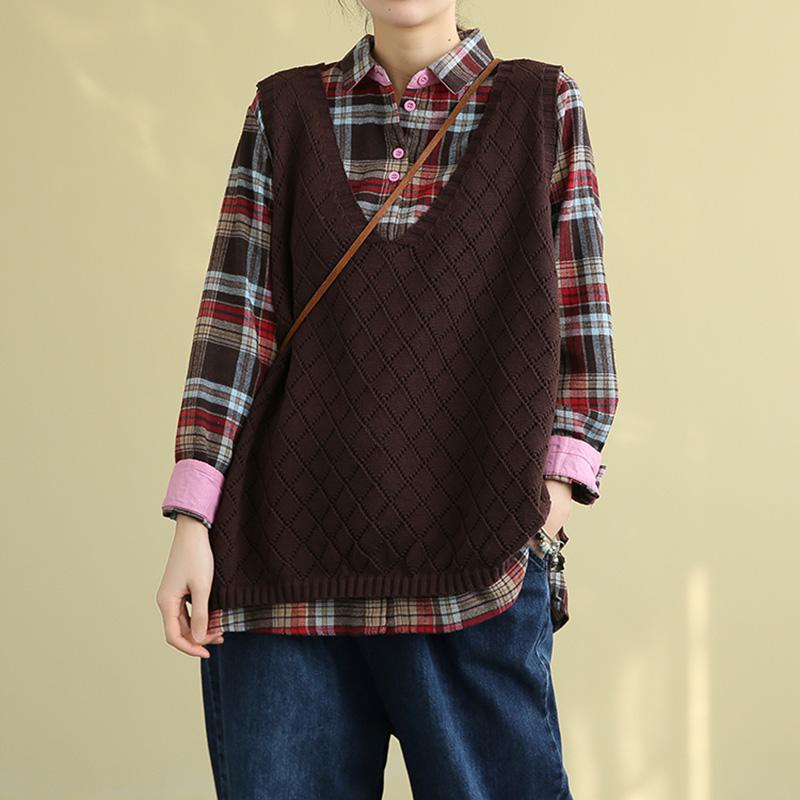 Retro Loose Knitted Sweater Vest