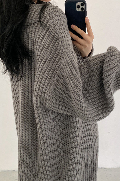 Loose Long Knitted Sweater Coat