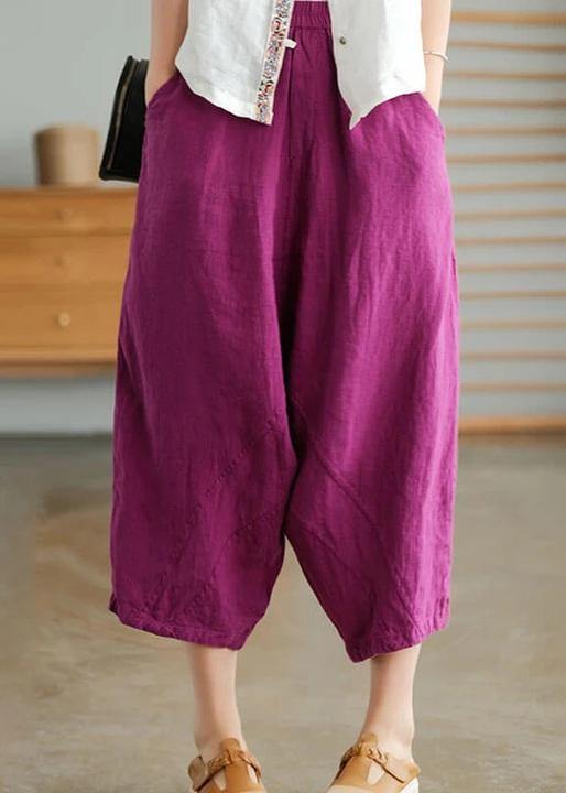 Beige Color Linen Pocket Pants
