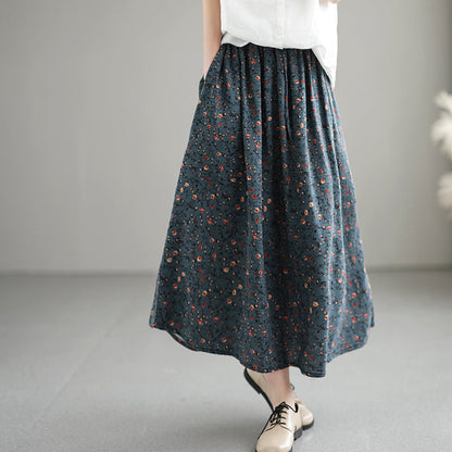Cozy Loose A-linen Cotton Linen Skirt
