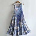 Muted Floral-embellished Patterned Art Print Round Neck Sleeveless Cot
