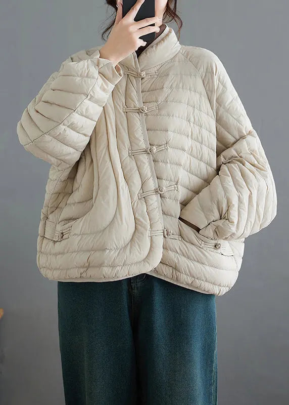 Organic Apricot Oversized Oriental Fine Cotton Filled Coats Winter
