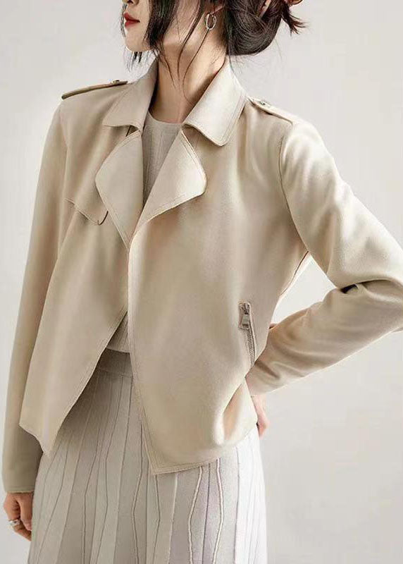 White Peter Pan Collar Pockets Patchwork Cotton Jackets Fall