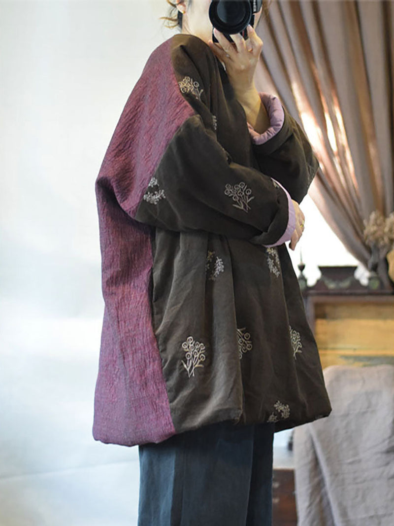 Chinese Style Embroidery Ab Side Coat