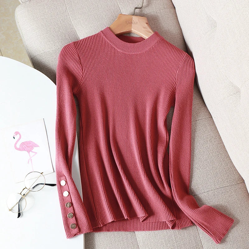 Regine® | Chunky knit sweater with buttons for women