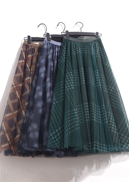 Green High Waist Exra Large Hem Tulle Skirts Spring