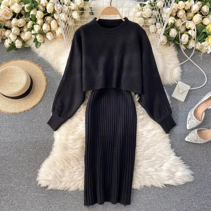 Sofia® | Knitted dress and sweater set for women