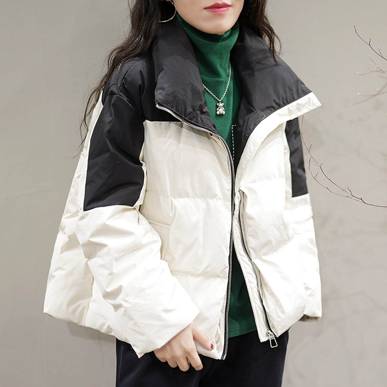 Winter Color Matching Down Coat
