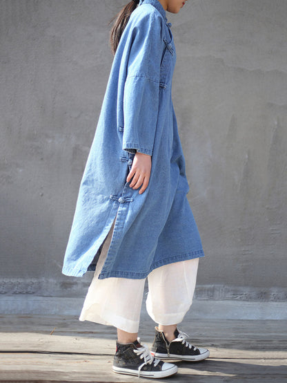 Spring Frog Denim Loose Dress