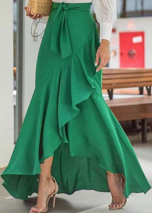 Belt Wrap Hip Fishtail Skirt High Waist Irregular Half Length Skirt