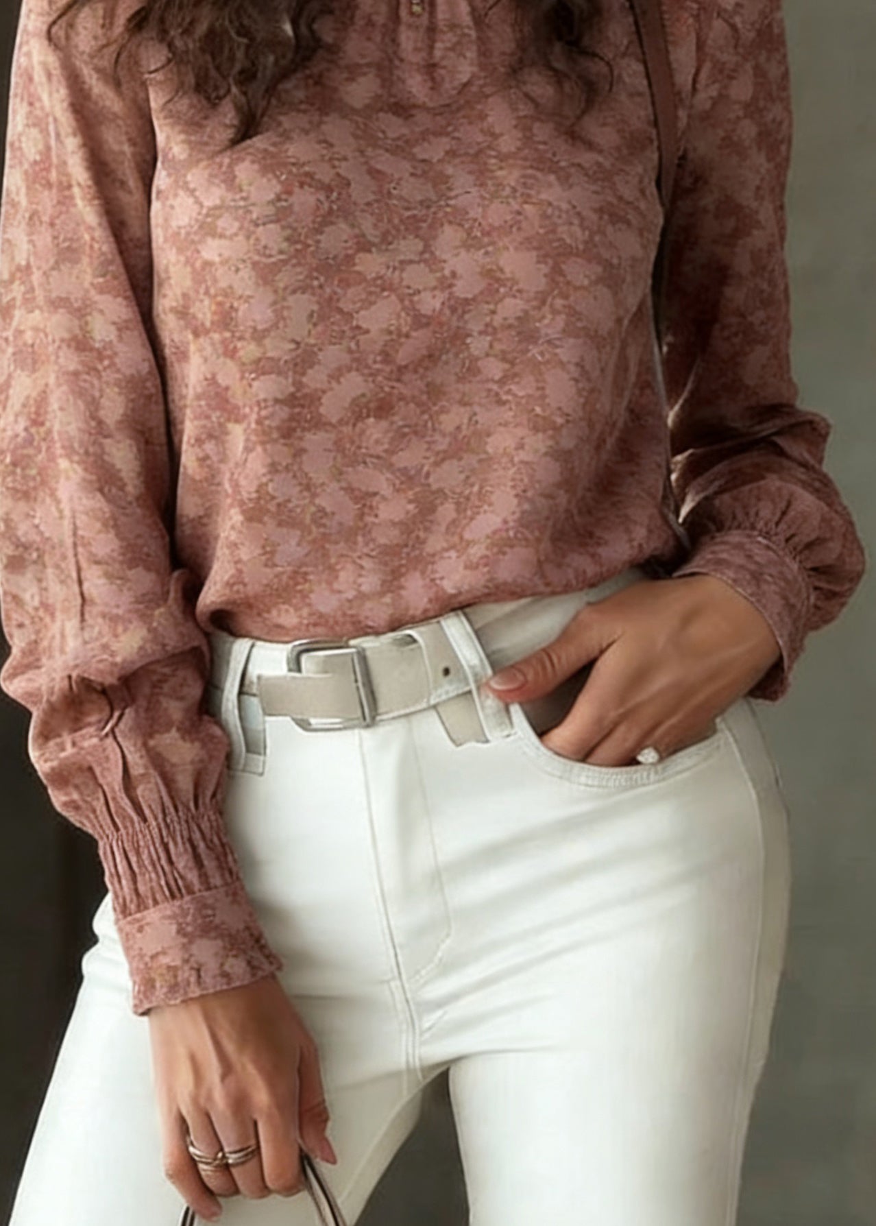 Ruffled Patchwork Print Shirt Spring
