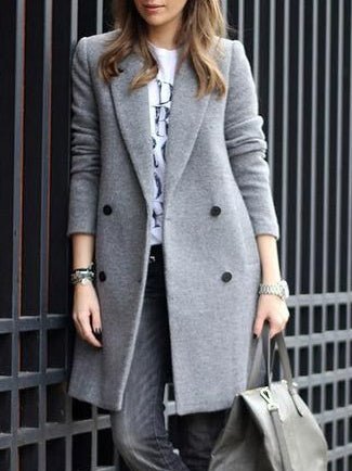 Coats Lapel Double Breasted Wool Coat