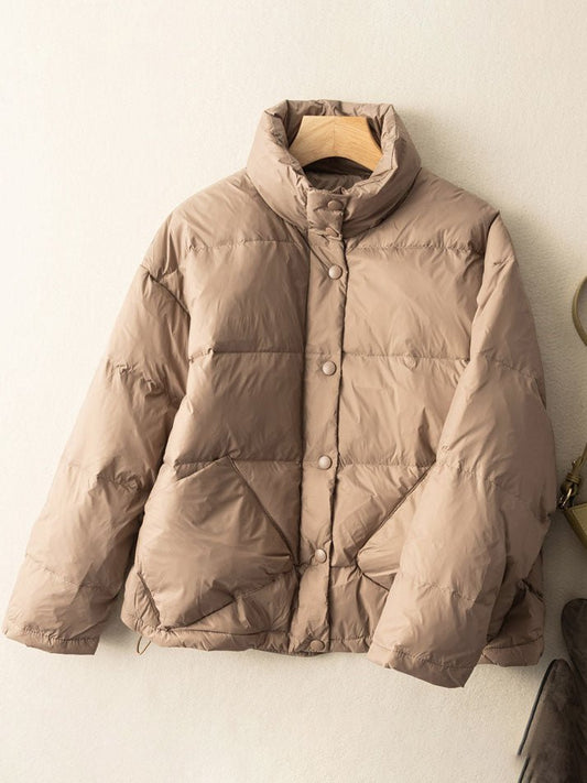 Lightweight and Loose Literary Short Version Down Jacket Coat