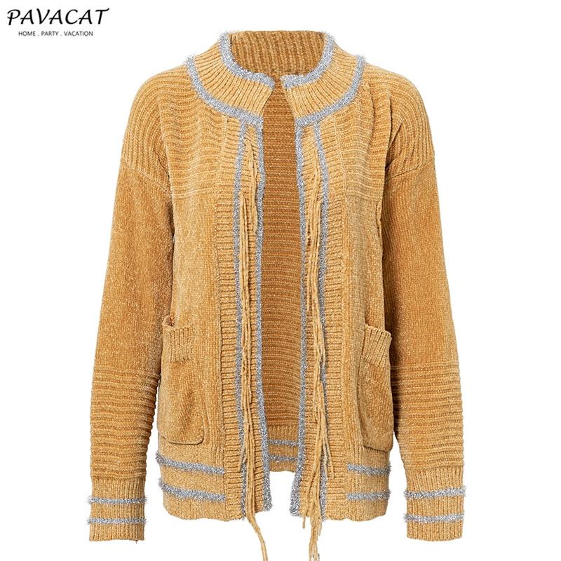 Chenille Tassel Pocket Sweater Cardigan