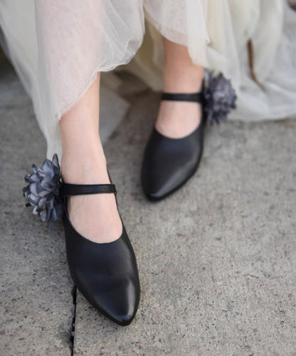 Coffee Flat Shoes for Buckle Strap Splicing