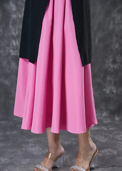 Style Black Asymmetrical Side Open Sweater and Skirt Two Pieces Set Spring