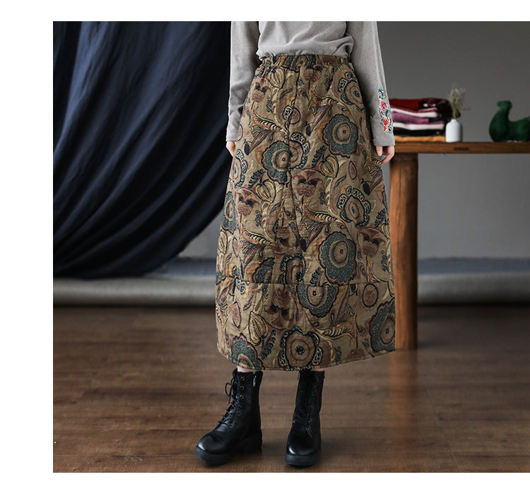 Patchwork Large Thermal A-line Skirt