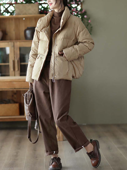Zipper Pocket Warm Down Coat