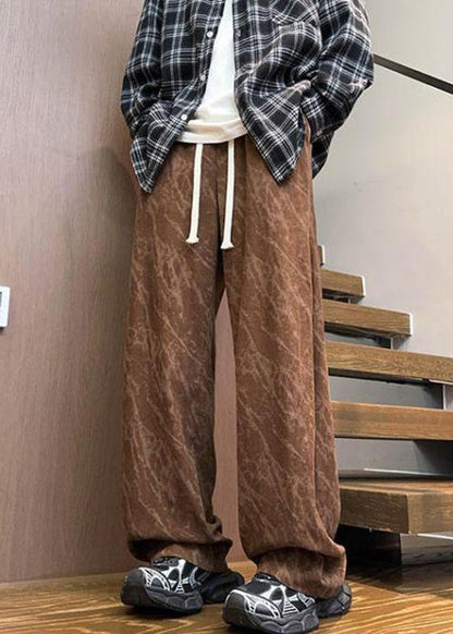 Black Pockets Lace Up Corduroy Pants Spring