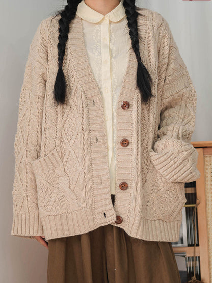 Winter Knitted Button Loose Sweater Cardigan