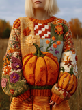 Comstylish Women's Autumn/winter Thanksgiving Round Neck Warmth-giving Knit Sweater
